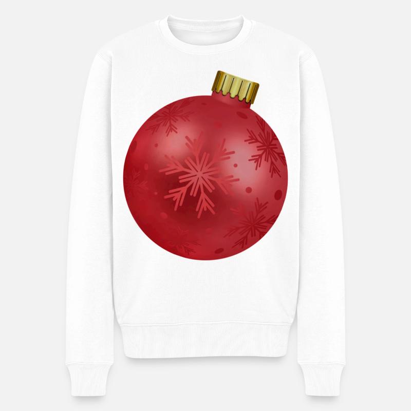 Weihnachtskugel schwanger Babybauch Geschenk - Männer Premium Bio Pullover - Weiß