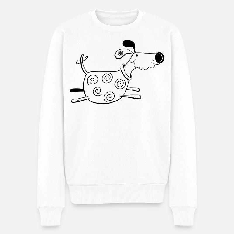 Drôle Chien - Chiens - Animal - Cadeau - Pull Premium bio Homme - blanc