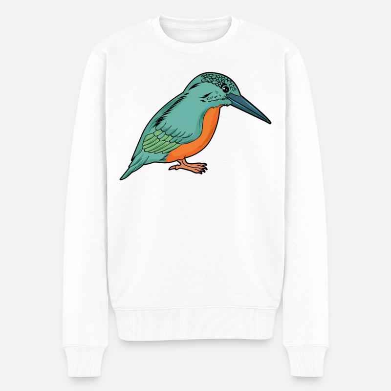 Eisvogel - Männer Premium Bio Pullover - Weiß