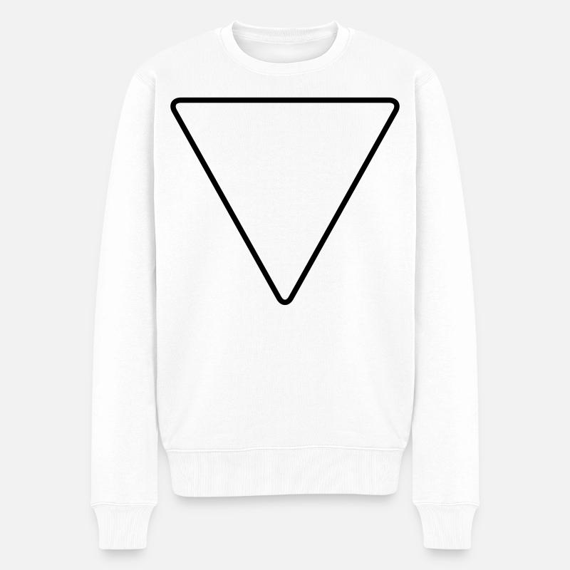 Triangle with rounded corners as a warning sign - Men's Premium Organic Jumper - white