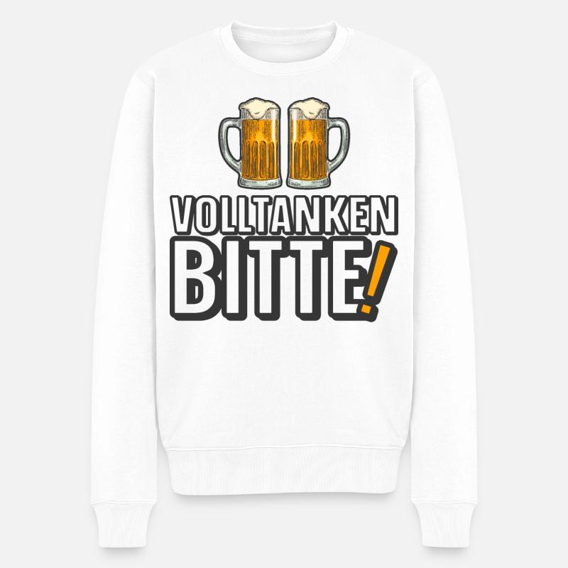 Volltanken Bitte! - Männer Premium Bio Pullover - Weiß