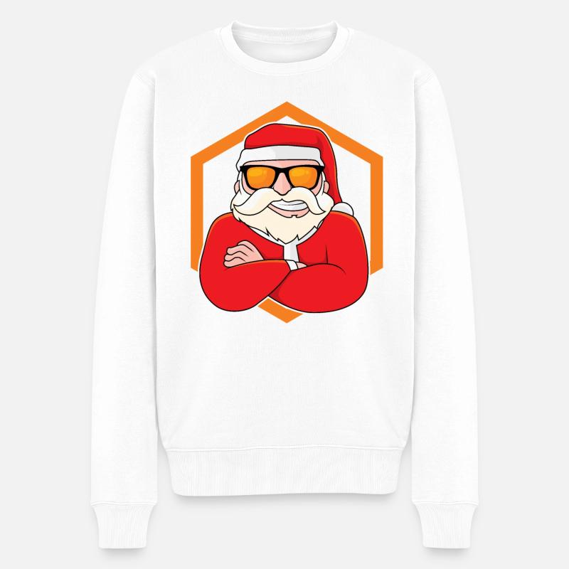 Cooler Weihnachtsmann - Männer Premium Bio Pullover - Weiß