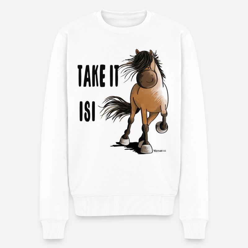 Take It Isi - Männer Premium Bio Pullover - Weiß