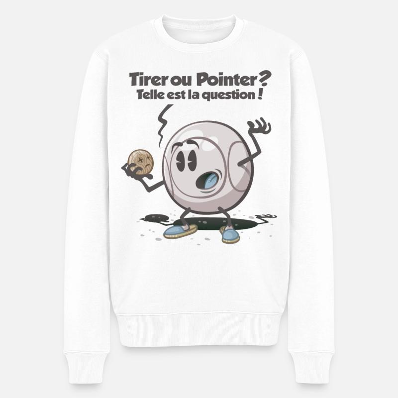 Tirer ou pointer ? telle est la question ! - Pull Premium bio Homme - blanc