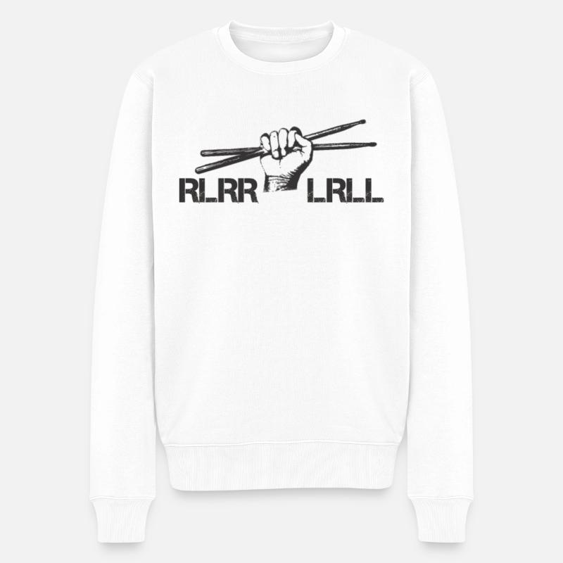 Drums Drummer Schlagzeuger - Single Paradiddle - Pull Premium bio Homme - blanc