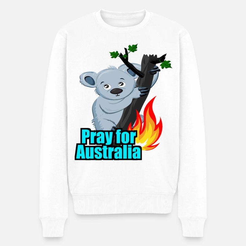 Australien - bete für Australien - Männer Premium Bio Pullover - Weiß