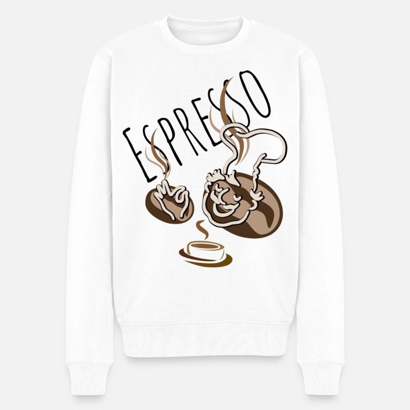 espresso - Pull Premium bio Homme - blanc