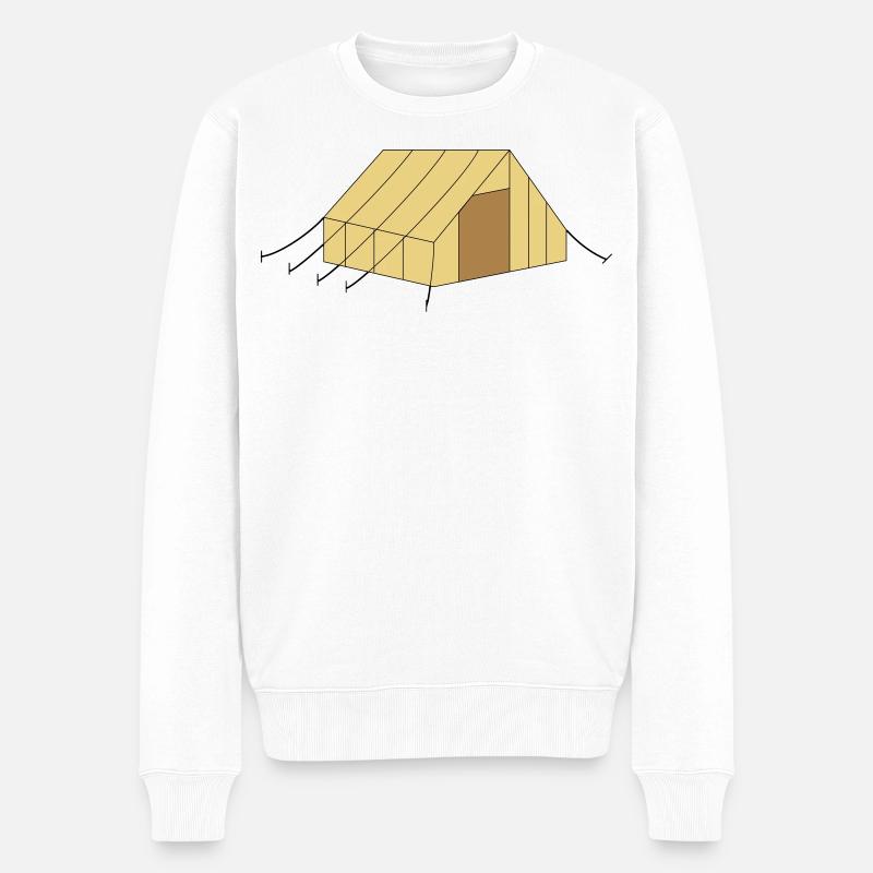 Zelt - Männer Premium Bio Pullover - Weiß