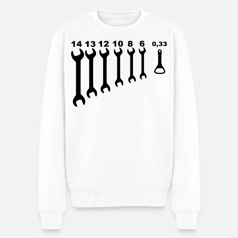 Clés, mécanicien, petits boulots, bricoleur * - Pull Premium bio Homme - blanc