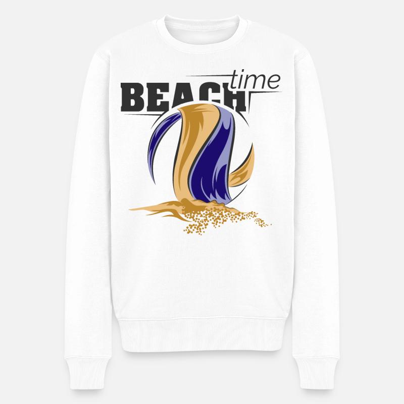 Icône du logo de la Coupe des vacances d’été de beachvolley - Pull Premium bio Homme - blanc