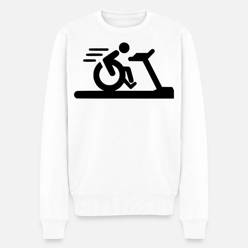 Fitness en fauteuil roulant # - Pull Premium bio Homme - blanc