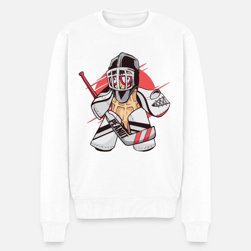 Torwart Schildkröte Eishockey - Männer Premium Bio Pullover - Weiß