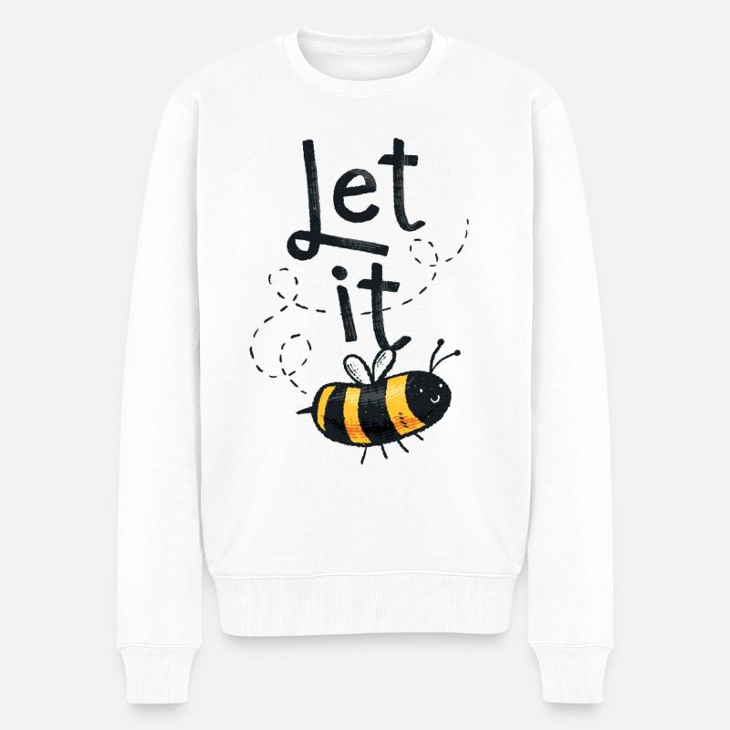 Let it Bee - Männer Premium Bio Pullover - Weiß