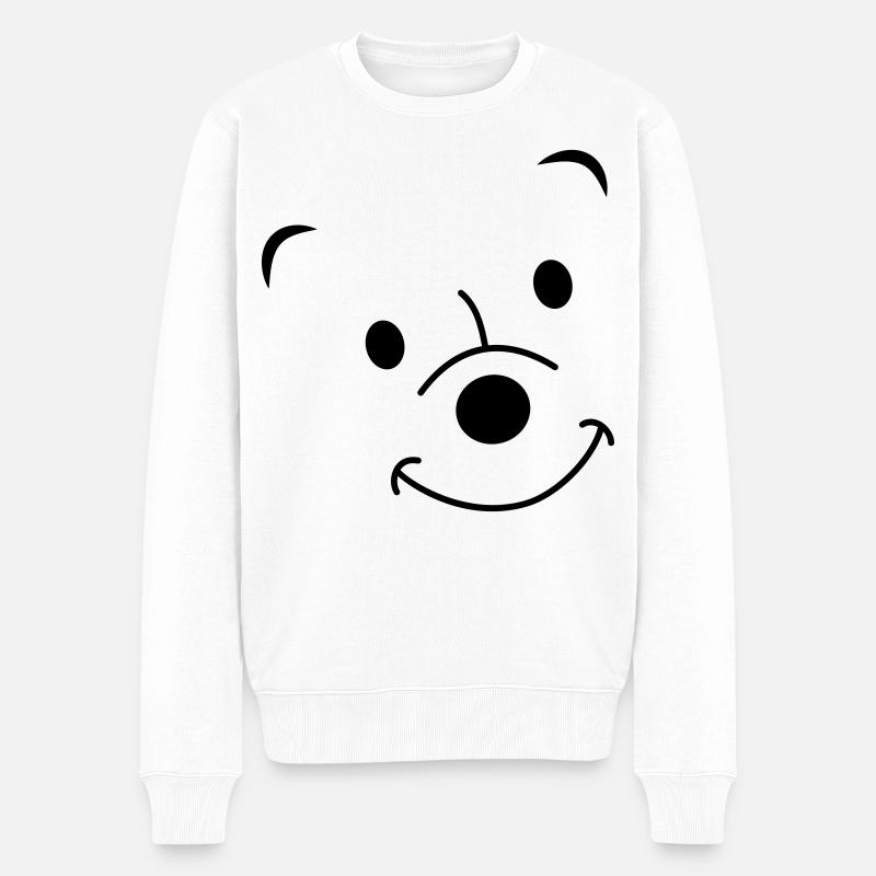 Lachender Bär - Männer Premium Bio Pullover - Weiß