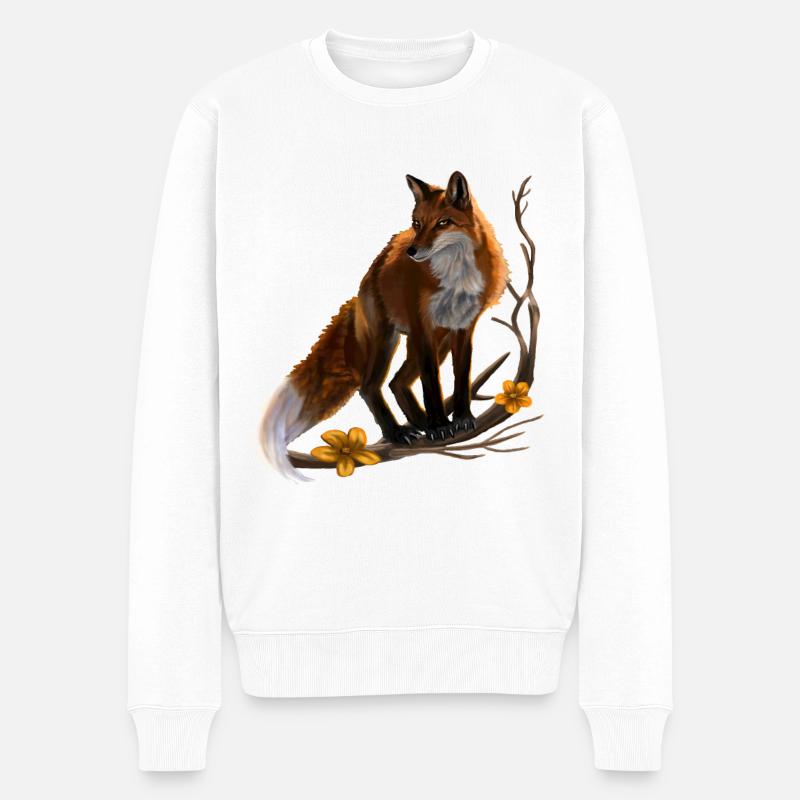 Fuchs - Männer Premium Bio Pullover - Weiß