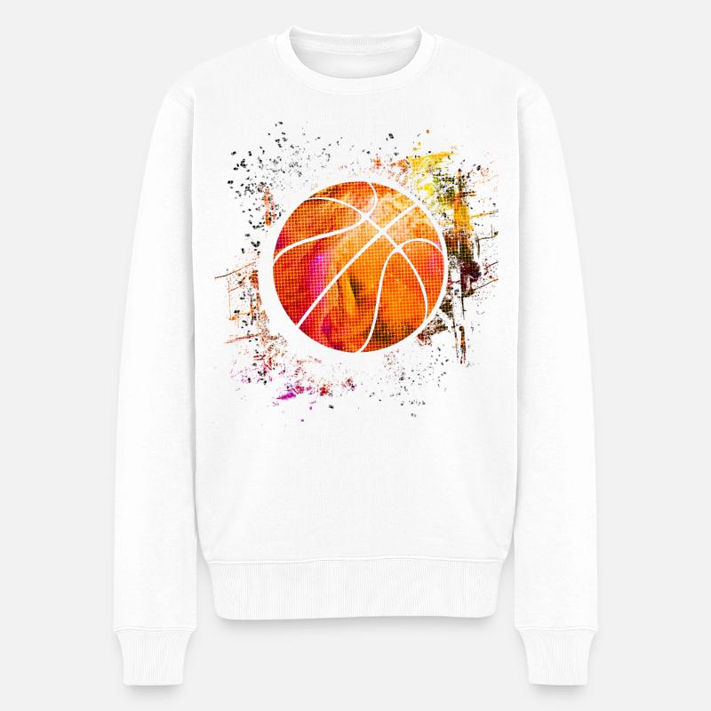 Basketball - basketteur - basketteur - Pull Premium bio Homme - blanc
