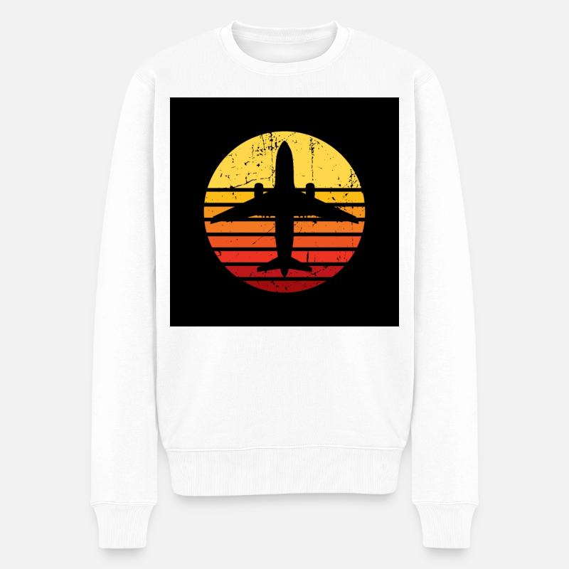 Flugzeug Gesichtsmaske - Männer Premium Bio Pullover - Weiß