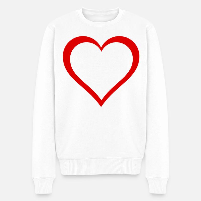 Herz, Liebe, Liebe, Liebe, Liebe # - Männer Premium Bio Pullover - Weiß