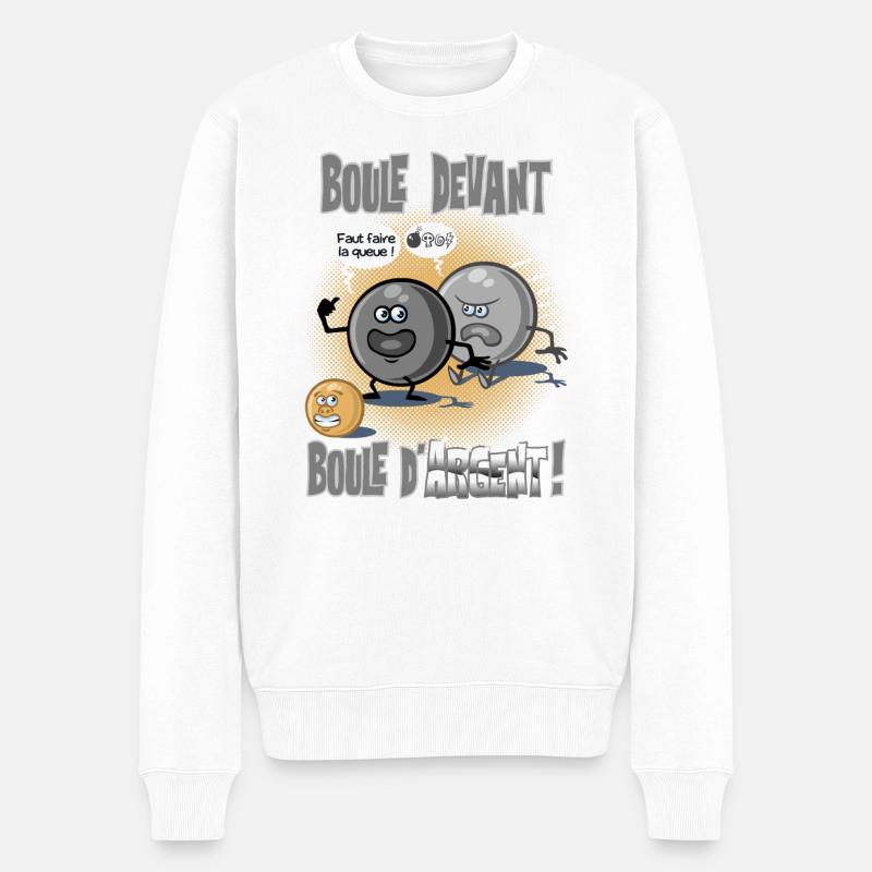 Boule devant boule d'argent - Pull Premium bio Homme - blanc
