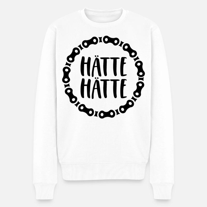 Hätte Hätte Fahrradkette - Männer Premium Bio Pullover - Weiß