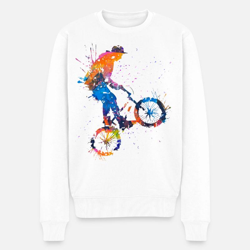 Vélo BMX / Vélo BMX / BMX coloré / BMX Biker - Pull Premium bio Homme - blanc