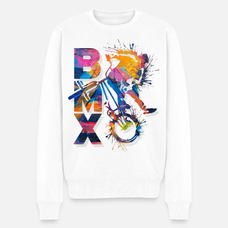 BMX / Bmx / bmx / Geschenkidee / BMX Geburtstag - Männer Premium Bio Pullover - Weiß