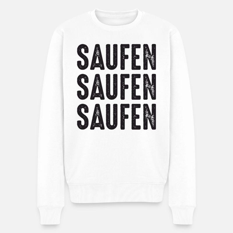 Alkoholiker - Männer Premium Bio Pullover - Weiß