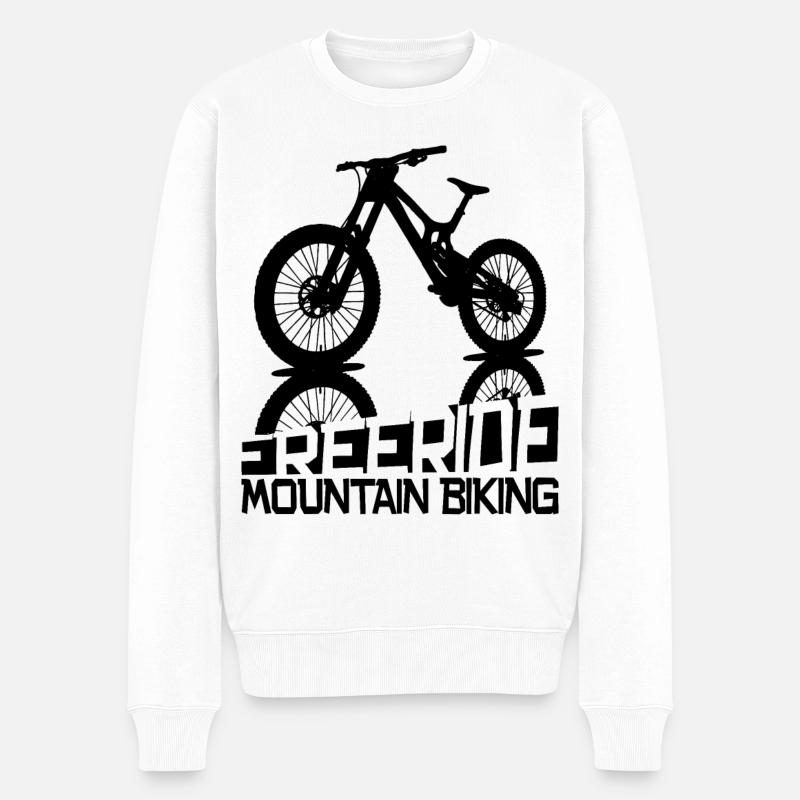 Silhouette de VTT freeride - Pull Premium bio Homme - blanc
