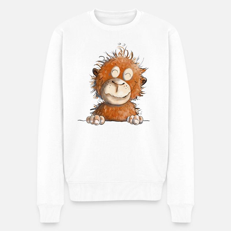Drôle de singe I bébé singe I orang utan bébé - Pull Premium bio Homme - blanc