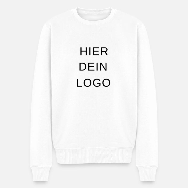 Hier dein logo - Männer Premium Bio Pullover - Weiß