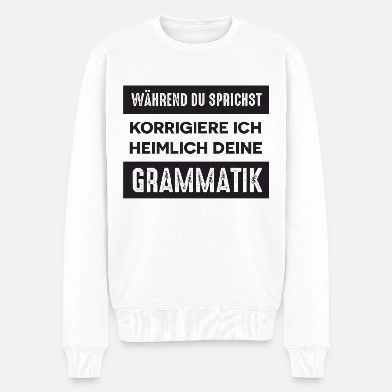 Lehrer Spruch - Männer Premium Bio Pullover - Weiß
