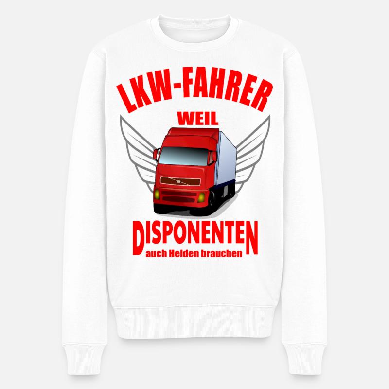 LKW Fahrer - Männer Premium Bio Pullover - Weiß