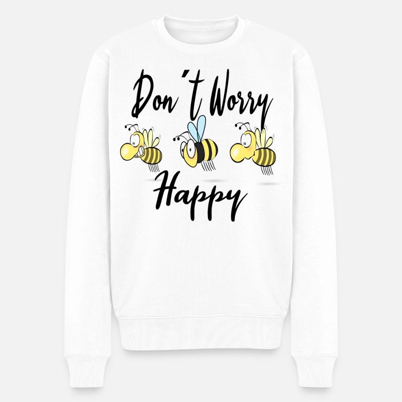 Les heureuses abeilles - Pull Premium bio Homme - blanc