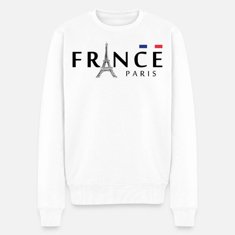 FRANKREICH PARIS - Männer Premium Bio Pullover - Weiß