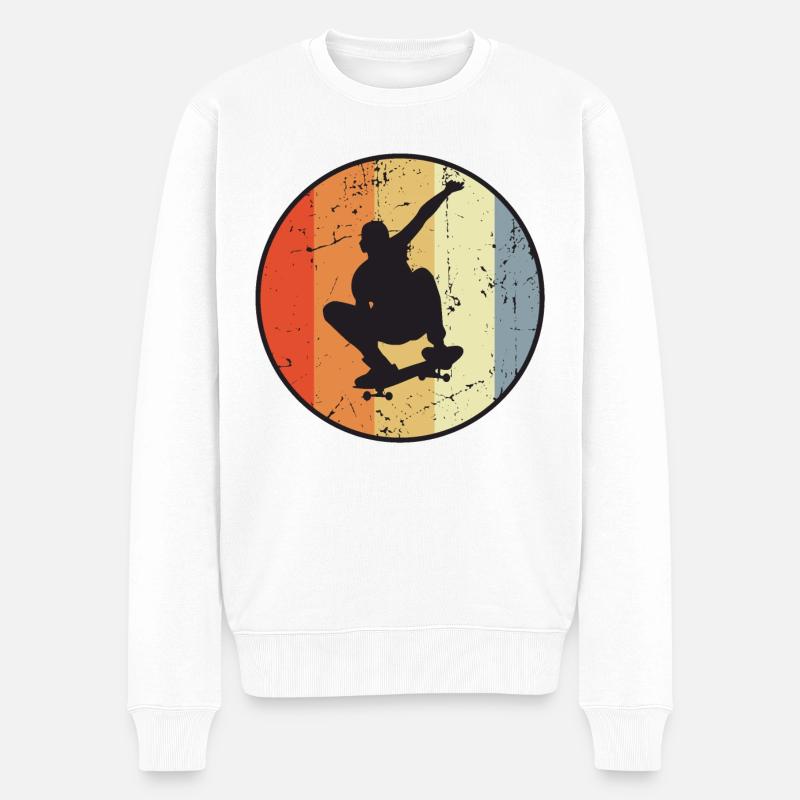 Faire de la planche à roulettes - Pull Premium bio Homme - blanc