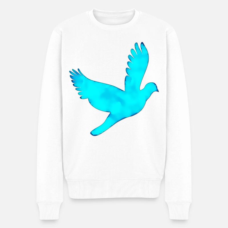Taube - Männer Premium Bio Pullover - Weiß