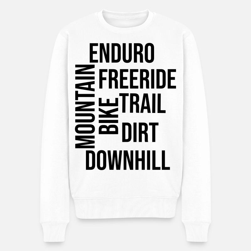 Mountainbike Worte Enduro Downhill Trail - Männer Premium Bio Pullover - Weiß