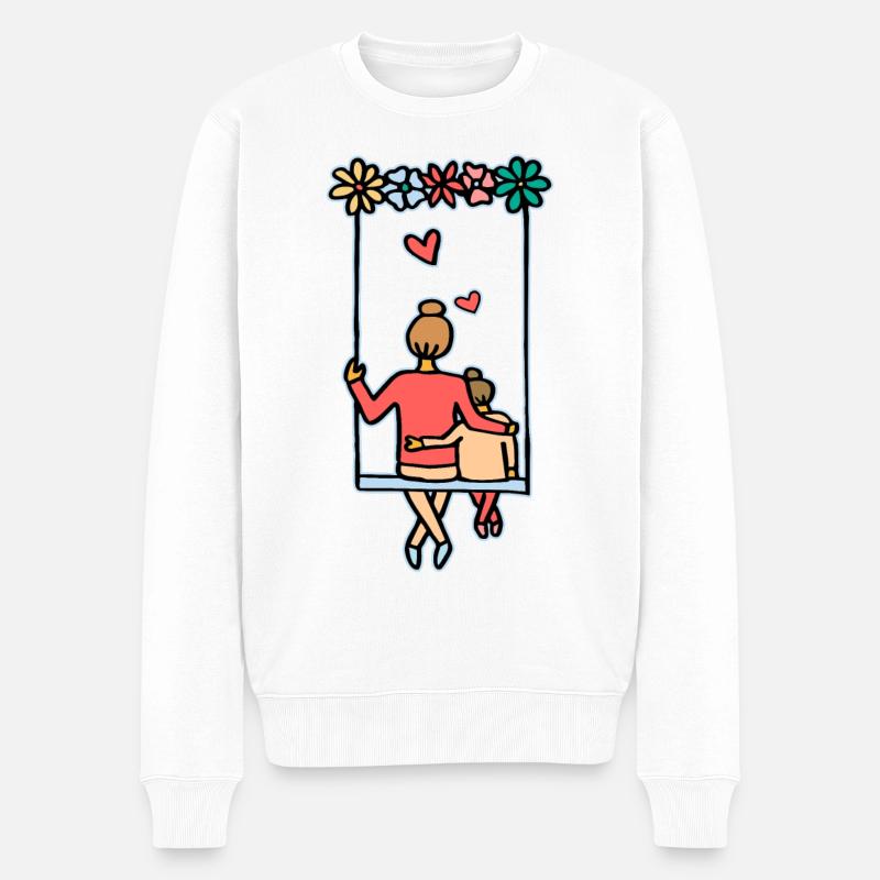 Amour et sécurité mère et fille - Pull Premium bio Homme - blanc