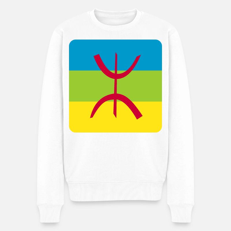 berber flagge aufkleber amazigh ref - Männer Premium Bio Pullover - Weiß
