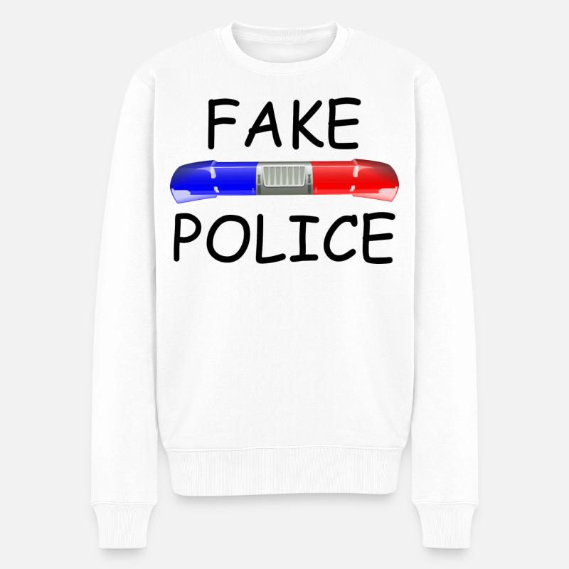 Fake Police - Männer Premium Bio Pullover - Weiß