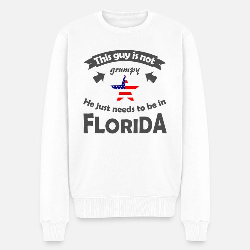 Florida USA - Männer Premium Bio Pullover - Weiß
