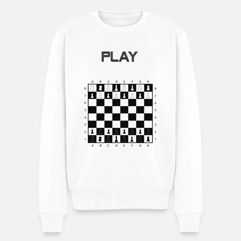 chess - Pull Premium bio Homme - blanc