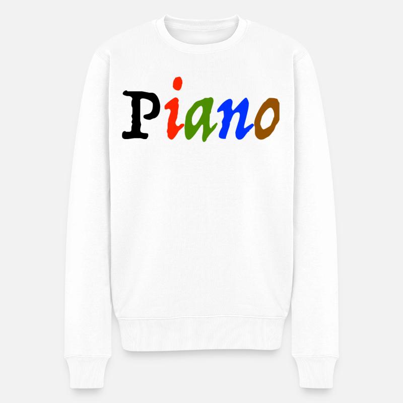 piano - Männer Premium Bio Pullover - Weiß