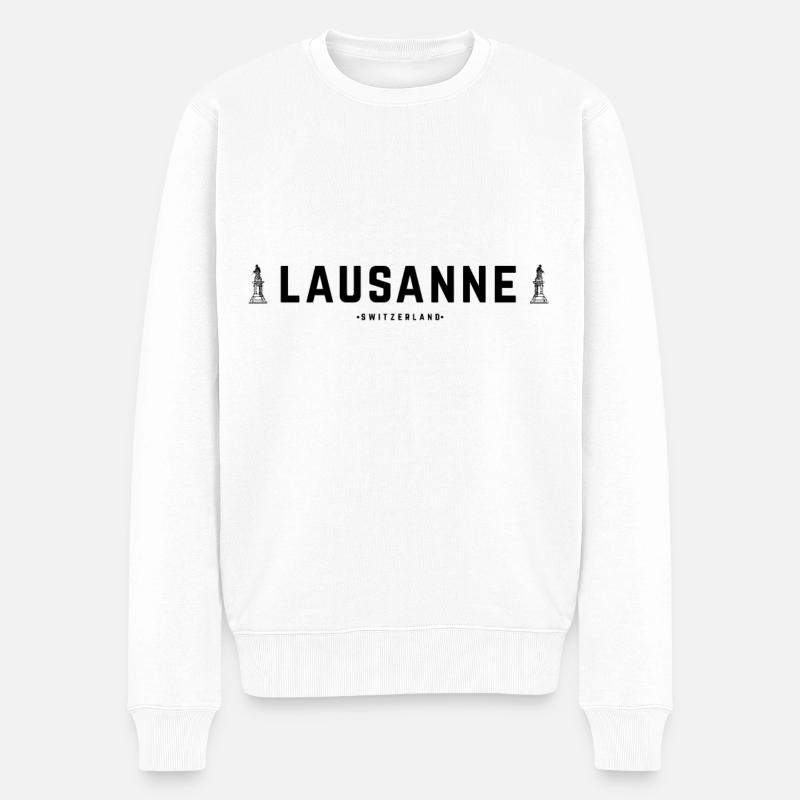 Lausanne Suisse - Pull Premium bio Homme - blanc