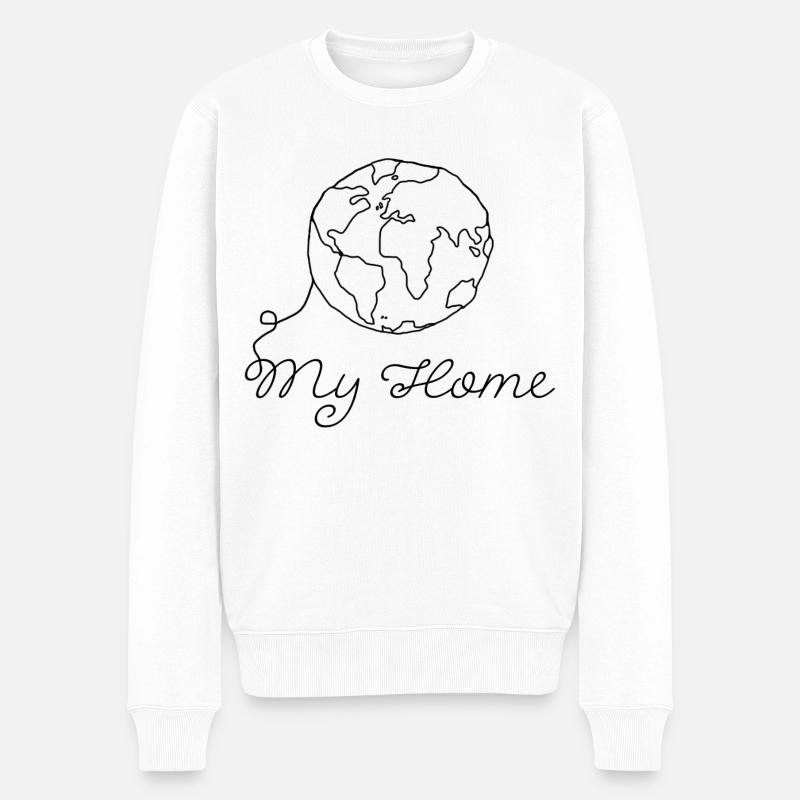 Planète Terre - Pull Premium bio Homme - blanc