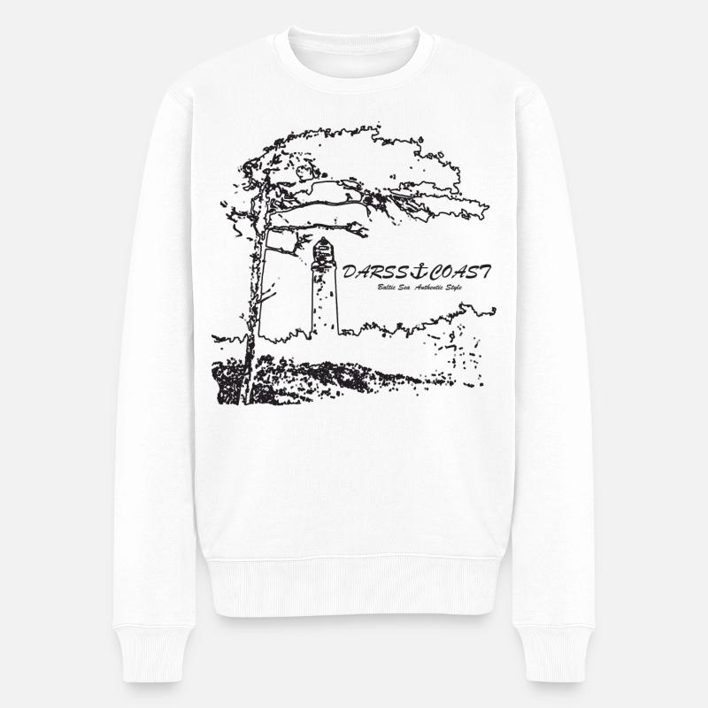 Darss Coast - Leuchtturm Ostsee - Männer Premium Bio Pullover - Weiß