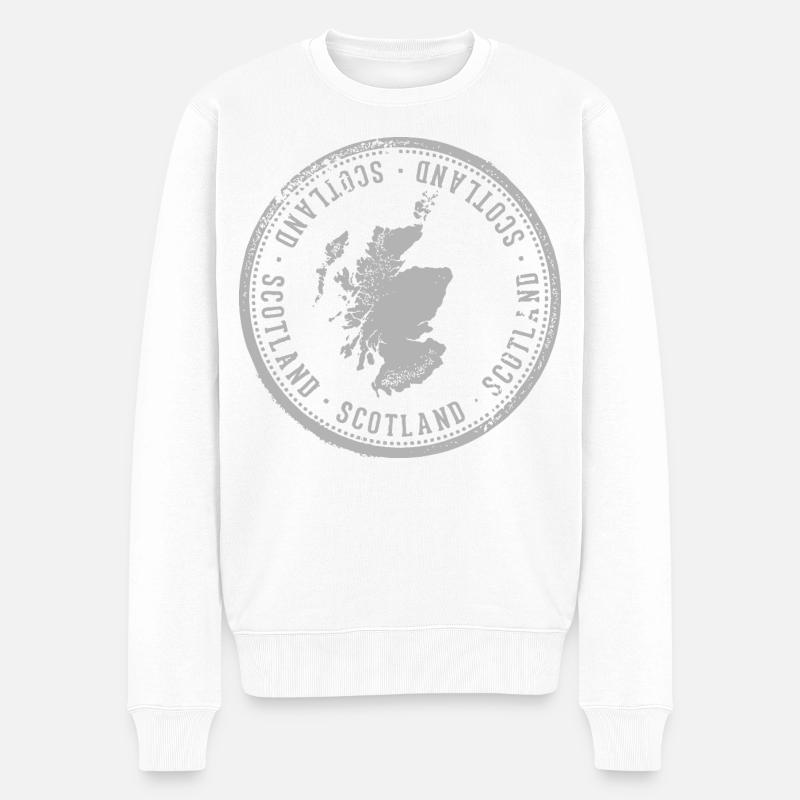 Willkommen in Schottland - Männer Premium Bio Pullover - Weiß