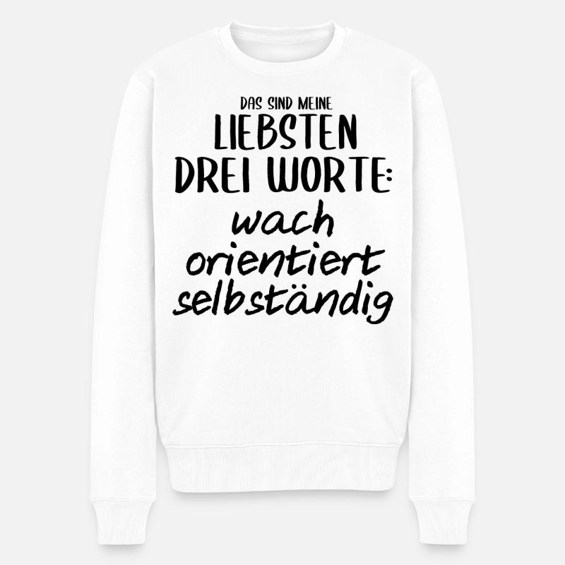 Anästhesie Anästhesist Spruch wach Geschenk lustig - Männer Premium Bio Pullover - Weiß