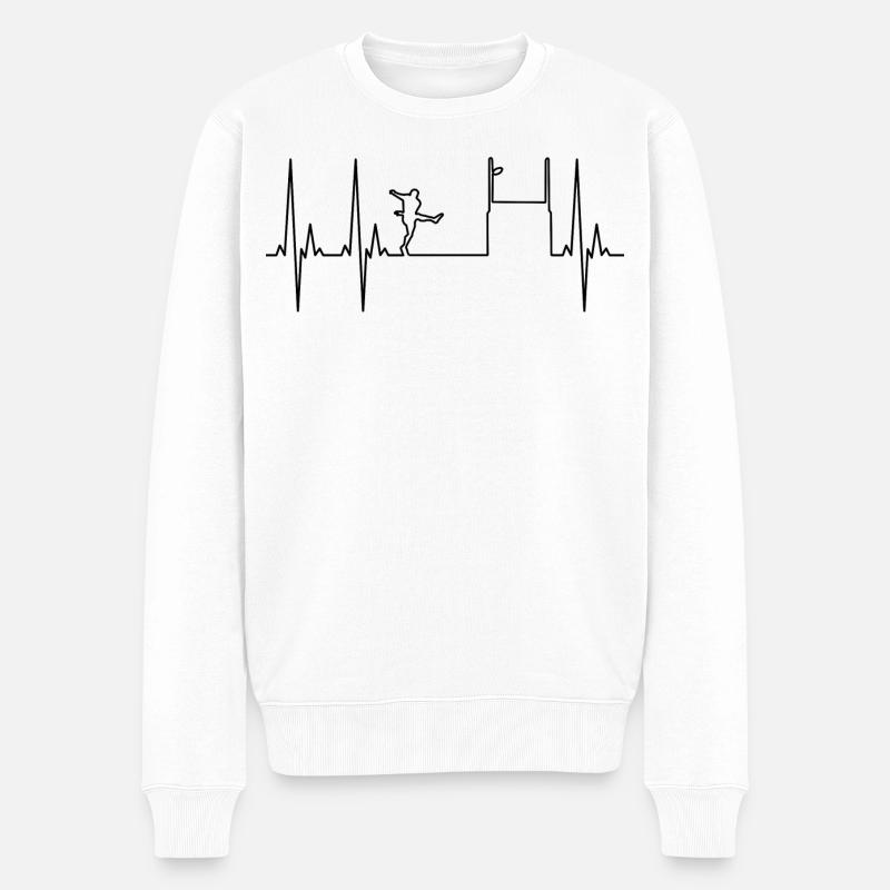 Électrocardiogramme Rugby - Pull Premium bio Homme - blanc