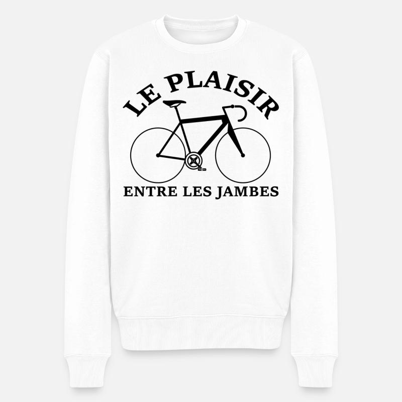 Le plaisir du vélo de course - Pull Premium bio Homme - blanc